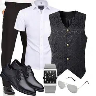 Elegante Outfits Coole mit Dunkelblau/Schwarz/Dunkelgrau/Grau YMING "Elegante Outfits"Look: Casual, Western, Attraktive, Stil, Mittelalter, Steampunk, Büro, Schön, Coole, Extravagante, Gothic