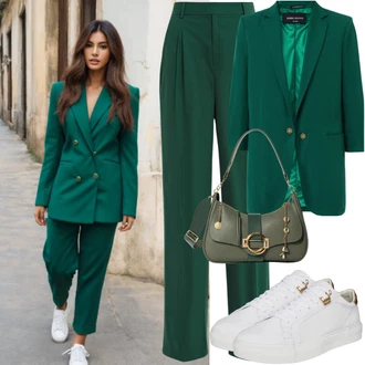 Outfit s Černá/Zelená/Fialová Dvojřadový Sako/Kožená Pánská Bund/Blejzrové Bund/Neformální Sako/Kožená bunda/Kordové Sako/Kožená bunda pro muže/Bavlněný Sako/Boyfriend Sako/Blůzové Sako/Sako s Peřím/Lidové Sako/Cargo Sako Drykorn "Kompletní Sportovní Kalhotový Kostým Styl"