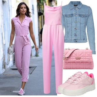 Outfit sa Pink Kombinezon s halterima/Vjenčanje kombinezon/Kombinezon s patentnim zatvaračem/Elegantni kombinezon/Ljetni kombinezon yas "Ljetna odjeća"
