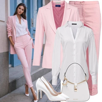 outfit mit Temno siva/Bela/Siva/Srebrna Visoka petka/Elegantni Čevelj/Udobna črpalka/Vintage Črpalka/Čevelj Z Visoko Peto/Visoka Peta Črpalka Aldo "Moderen hlače obleka"
