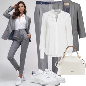 Chic outfity Svátost oltářní s Bílá Halenka s Dlouhým Rukávem/Slip-on Halenka/Blůza s knoflíčkem/Žehlení odolná blůza/Blůza s nášivkou na lokti/Businessová Halenka levi's ® "Moderní kalhotový kostým Sportovní styl"Look: Bar, Křest, Den na pláži, Škola, Valentýn, Svátek cukru, Svátost oltářní, Biřmování, Výročí, Opera, Párty, Posvěcení mládeže, 40. narozeniny