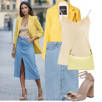 Visoke Pete Outfit sa Bež/Smeđa/Ljubičasta Sandala na Petu/Cipela s otvorenim prstom/Sandala s petom/Sandalice s blok petom/Sandala s vratilom Topshop "Ljetna odjeća"
