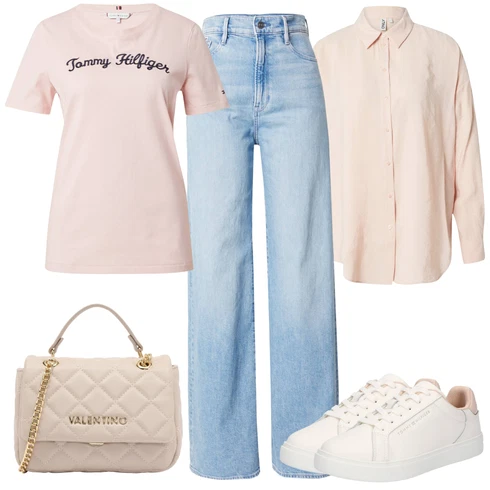 Kombinace Světle modrá Boyfriend Kalhoty/Lacláč/Kalhoty se Štěrbinou/Kalhoty s dírou/Široká Kalhoty/Kalhoty s Vysokým Pasem G-Star Raw kombinovat s Růžová Businessová Halenka/Lněná Halenka/Halenka s Dlouhým Rukávem/Oversize Muselínová Blůza/Oversize Halenka/Crash blůza/Neobvyklá Halenka/Halenkové Body/Blůza s knoflíčkem/Halenka se Stojatým Límcem/Slip-on Halenka Only