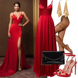 Outfity pro svatební hosty Rockový s Červená Sandál Na Podpatku/Sandál s podpatkem/Páskový Sandál/Sandál Na Širokém Podpatku/Bota Na Podpatku/Lodička S Páskem/Šněrovací Lodička/Šněrovací bota Public Desire "Módní styl svatebního hosta"Look: Jazz, Cool, Rockový, Elegantní