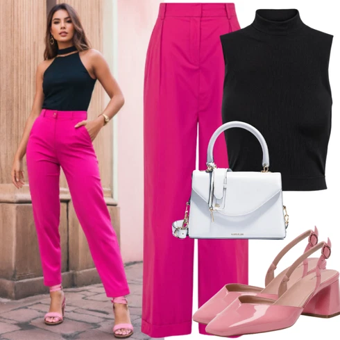 Kombinace Růžová Široká Kalhoty/Marlene Kalhoty/Palazzo Kalhoty/Mušelínové kalhoty/Kalhoty se Štěrbinou/Rozšířená Kalhoty/Plážová Kalhoty/Tradiční Kalhoty Essentiel Antwerp