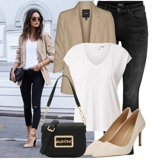 Boja Outfit sa Bijela/Bež/Kaki Udobna pumpa/Salonka & Visoki Pet/Poslovna Obuća/Vintage Pumpa/Salonka Na Visoku Petu/Pumpica S Visokim Prednjim Dijelom MICHAEL Michael Kors "Praktičan look"