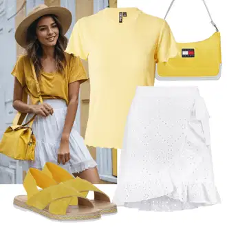 Nevesta Outfit sa Bijela/Krem Suknja Na Vezanje/Koktel Suknja/Unisex Suknja/Moderne Suknja/Slojevita Suknja/Talijanska Suknja/Suknja S Naborom/Suknja Iz 90-ih/Suknja na Omot Shiwi "Ljetni outfit za slobodno vrijeme"