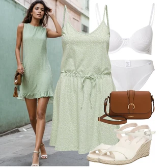 Babydoll, Stil Outfit sa Svjetlozelena/Zeleno Haljina Veći Broj/Tunika Only "Lijepi ljetni look"Look: Rap, Za Kuću, Preodjeven, Babydoll