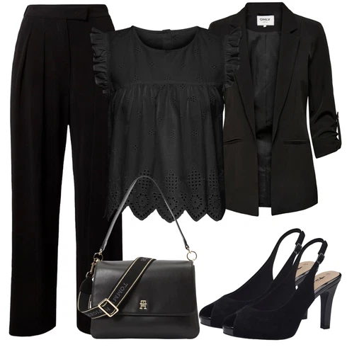 Široke Hlače kombinirajte z Blejzerji z Dvojnim Zapenjanjem/Blejzerji s Perjem/Blazer iz Tvida/Blazer v smokingu/Blazer za Prosti Čas/Blazer iz blaga only petite, Bež/Črna Poslovne Hlače/Nagubane hlače/Obleka Hlače/Hlače z Visokim Pasom/Marlene Hlače/Hlače iz muslina/Plisirane Hlače/Plisirane spredaj hlače/Široke Hlače/Moderni hlačni kostim/Eleganten hlačni kostim/Hlačna Obleka za Poroko/Svečani Hlačni Kostimi/Poslovni hlačni kostim Max Mara Leisure, Črna/Temno modra/Svetlo modra/Bela Udobne črpalke/Women's Peep toes/Peep Prsti/Slingback Črpalke /Čevlji S Paščki Tamaris, Only, Rjava/Bež/Rdeča/Bela/Črna/Zlati Torbe za čez ramo/Satchel torbe/Pisarniške torbe/Billfolds/Poslovne torbe/Vrečka za prenašanje Tommy Hilfiger