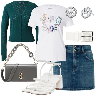 outfit mit Krem/Bela Usnjeni pas/Širok pas/Sproščeni pas/Klasični pasovi/Ženski Pas brez Zaponke About You "Poletni outfit"
