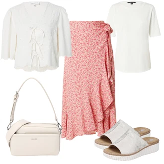 Bombaž outfit mit Krem/Bela Bluza Igrača za otroke/Lanena Bluza/Carmen Bluza/Bluza s Pentljo/Bluza iz Muslina/Bluza z Vezenino Broderie/3/4 Bluza Fabienne Chapot "Poletni outfit"