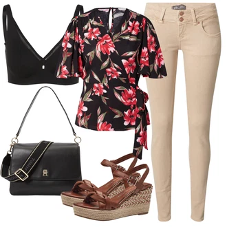 outfit mit Rjava/Bež Pletena Sandala/Sandala s klinastim petom/Čevelj na wedge/Espadrila sandala/Plata Espadrila/Espadrila s klinastim petom/Poletni Čevelj MARCO TOZZI "Poletni outfit"