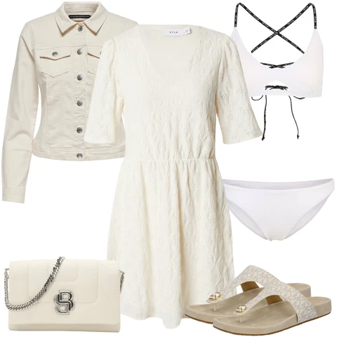 Kopalke kombinirajte z športni bikini Fila, Only, Bela/Krem/Bež/Khaki Tunike velikih velikosti/Obleke velikih velikosti Vila, MICHAEL Michael Kors, Boss