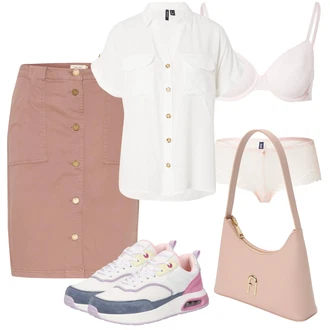 outfit mit Roza/Škrlatna Kratke hlače velike velikosti Cream "Poletni outfit"