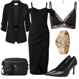Črna Off-Shoulder Obleke outfiti za dame image