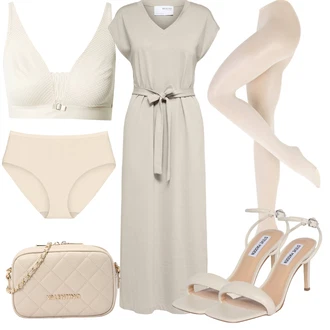 outfit mit Bež/Rjava/Khaki Tunika SELECTED FEMME "Poletni outfit"