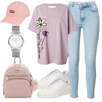 outfit mit Siva/Škrlatna/Rumena/Srebrna/Zelena Zapestna ura/Verižna ura/Orodje za uro Liebeskind Berlin "Poletni outfit"