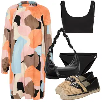 outfit mit Črna Kopalka Bustier bikini Fila "Poletni outfit"