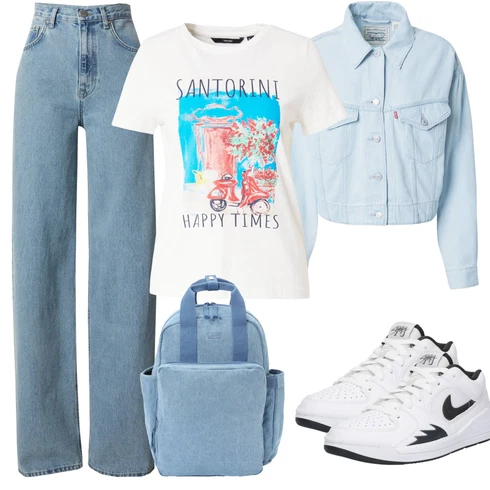 Svetlo modra Široke Kavbojke kombinirajte z Svetlo modra Denim Jakne/Rebrast Žamet Jakna/Crop Jakne/Kratke Jakne/Kratke Denim Jakne/Poletne jakne/Vintage Jakne levi's ®, Svetlo modra/Modra Široke Kavbojke/Baggy Kavbojke/Dad Kavbojke/Kavbojke Visokega Pasu/Culotte Kavbojke/Kavbojke z Razporkom/Mom Jeans/Vintage Kavbojke Leger by Lena Gercke, Jordan, VERO MODA, Modra/Svetlo modra Previjalne torbe/Mini nahrbtnik/Torbe za prenosnike levi's ®