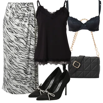 outfit mit Črna/Bež/Roza Torbica za mobilni telefon/Billfold/Torba za čez ramo/Napihnjena torba/Torbica za čez ramo/Mini torbica/Satchel torba Rosemunde "Poletni outfit"