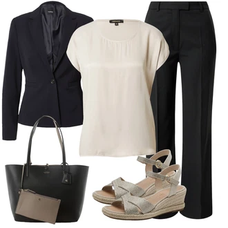 outfit mit Khaki/Rjava/Bež Sandala Udobna/Espadrila sandala/Espadrila s klinastim petom/Sandala na klin iz plute/Poletni Čevelj/Sandala s klinastim petom Tamaris "Poletni outfit"