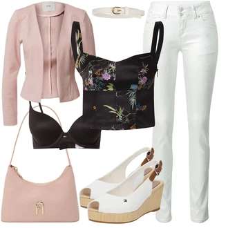outfit mit Vinsko rdeča/Črna/Roza Nedrček brez spodnjic/Nedrček z oporo/Nedrček z oporo/Relief modrček/Push-Up nedrček/Podloženi modrček/Modrček minimizer/Ženski športni korzetni modrček/Balconette nedrček Tommy Hilfiger Underwear "Poletni outfit"