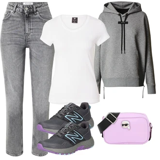 50. leta outfit mit Svetlo siva/Siva Kavbojke Visokega Pasu/Kavbojke z Razporkom/Ženske 7/8 Kavbojke/Odrezane Kavbojke/Dad Kavbojka/Girlfriend Kavbojke/Mom Jean/Regular Fit Kavbojke/Ravne Kavbojke/Zožene Kavbojke/Zimska jakna Won Hundred "Poletni outfit"Look: Stil, 50. leta, 90. leta, Kul