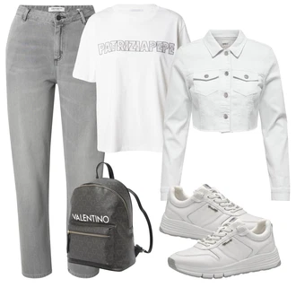 outfit mit Siva/Bela/Krem Športni copat Gimnastični čevelj/Teniški copat/Tekaški copat/Fitnes copat/Fitnes copat Tamaris "Poletni outfit"