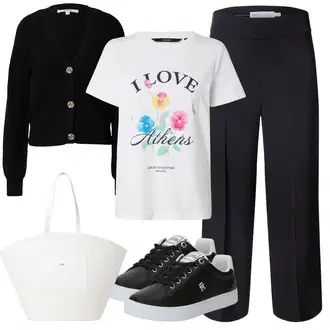 outfit mit Temno modra/Modra 3/4 Hlača/Poslovna Hlača/Culotte Hlačke/Obleka Hlača/Hlače z Visokim Pasom/Marlene Hlača/Hlače iz muslina/Palazzo Hlača/Hlača z Razporkom/Plisirane Hlače/Plisirane spredaj hlač/Široka Hlača/Moderni hlačni kostim/Eleganten hlačni kostim/Športno eleganten hlačni kostim/Hlačna Obleka za Poroko/Poslovni hlačni kostim/Svečani Hlačni Kostum inwear "Poletni outfit"