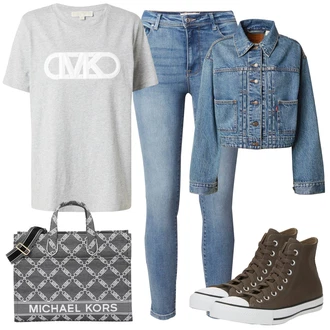 Poletne Outfiti mit Rjava/Temno zelena/Siva/Temno rjava Zimske superge/Platnena superga/Ozka superga/Superge Z Bočno Zadrgo/Usnjene superge Converse "Poletni Outfit"
