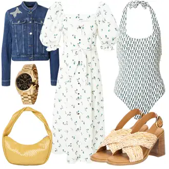 Western outfit mit Modra Denim Jakna/Vintage Jakna/Kratka Denim Jakna Guess "Poletni outfit"Look: Nor, 90. leta, Kul, Cowgirl, Univerzitetni, Western, Delovna oblačila, Retro