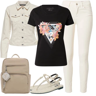 outfit mit Krem/Bež/Bela/Rdeča/Rjava Dianette Sandali/Pletena Sandala/Rimski sandal/Sandali s Paščkom/T-pašček-Sandal/Ribiška sandala/Vintage sandal PATRIZIA PEPE "Poletni outfit"