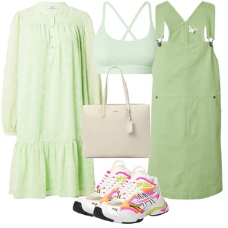 outfit mit Neonske barve/Zelena/Svetlo Zelena Obleka velike velikosti/Obleka/Bluza in Tunika Tunika ESPRIT "Poletni outfit"