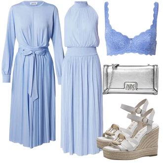 outfit mit Lila barve/Modra/Svetlo modra Moški čevlji velikosti 11/Balconette nedrček/Nedrček brez spodnjic/Nedrček z oporo/Korzet/Čipkasti bustier/Mehki Bh/Nedrček za doječe mamice TRIUMPH "Poletni outfit"