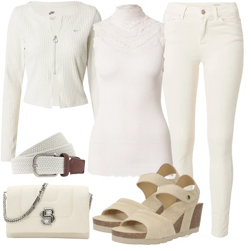 Kavbojke z kombinirajte z Khaki/Bela/Svetlo zelena Kratke jopice/Kardigani z okroglim izrezom/Vintage kardigani/Poletni kardigani/Podloženi pleteni jopiči/Bombažne jopice/Kardigani s stoječim ovratnikom Nike Sportswear, Bež/Bela/Krem/Khaki Ozke Kavbojke/Odrezane Kavbojke/Capri Kavbojke/Kavbojke z Razporkom/Raztegljive Kavbojke/7/8 Kavbojke/Gležnarke Kavbojke/Push up Kavbojke VERO MODA, Bež/Bela/Khaki/Krem/Rjava Majice brez rokavov/Čipkasti topi/Pleteni vrhovi Rosemunde, Boss, Bež/Khaki Sandali na klin iz plute/Poletni Čevlji/Čevlji na wedges/Sandali s klinasto peto Panama Jack, Vanzetti