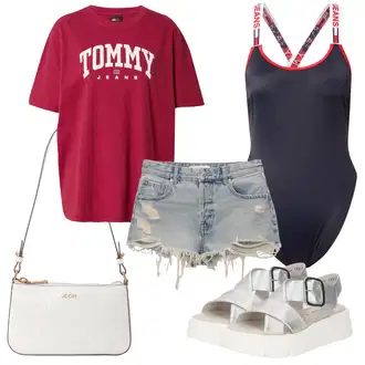 outfit mit Črna Kopalka Enodelne Kopalke Tommy Hilfiger Underwear "Poletni outfit"