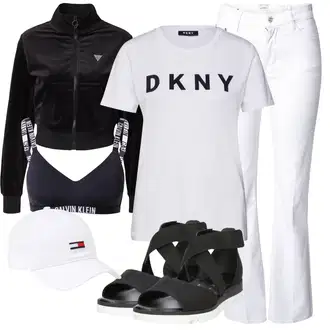 Žamet outfit mit Črna/Roza/Oranžna/Rdeča Trening Jakna/Bomber Jakna/Crop Jakna/Kratka Jakna/Žametna Jakna Guess "Poletni outfit"