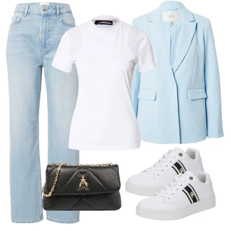 outfit mit Bela/Temno modra/Krem Čevlj Teddy superga/Ozka superga/Superge Luknjasta/Usnjene superge/Superge Nizka Tommy Hilfiger "Poletni outfit"
