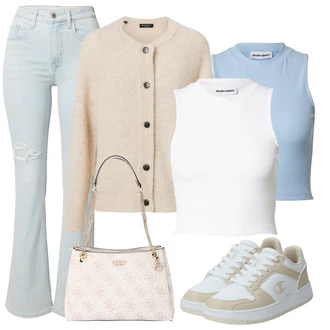 Poletne Outfiti mit Svetlo modra Šiškata Kavbojka/Moška majica/Kavbojke z Razporkom/Kavbojke z Luknjo levi's ® "poletni videz"