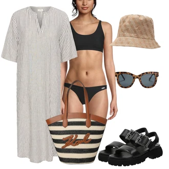 outfit mit Črna Bikini komplet Bustier bikini Fila "poletni videz"