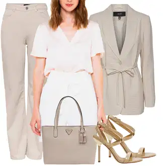 outfit mit Bela/Roza/Rjava Bluzasti Body/Vrh Bluze/Bluza s Pentljo/Igrača za otroke/Lanena Bluza/Bluza iz Muslina/Bluza s Kratkimi Rokavi/Bluza na Kravato/Bluza za Zavijanje camaieu "poletni videz"