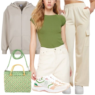 outfit mit Roza/Svetlo zelena/Mešane barve/Bela Čevlj Debele Superge/Teddy superga/Vintage superga/Superge Nizka/Usnjene superge/Poletne superge Tommy Hilfiger "poletni videz"