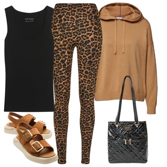 outfit mit Bela/Rjava/Siva/Črna Nakupovalna torba/Vrečka za prenašanje/Nakupovalka/Torba za čez ramo/Pisarniška torba/Napihnjena torba/Previjalna torba/Torba za čez ramo/Satchel torba/Poslovna torba monnari "poletni videz"