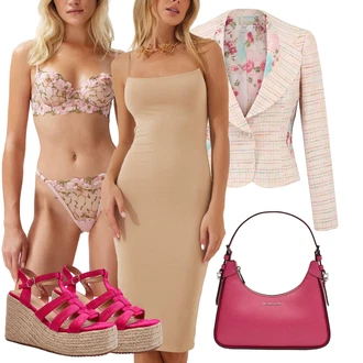 outfit mit Spodnje perilo z nedrčkom/Korzet/Čipkast Komplet spodnjega perila/Komplet spodnjega perila/Komplet Modrček-Hlačke s Spodnjicami Trendyol "poletni videz za elegantne ženske"