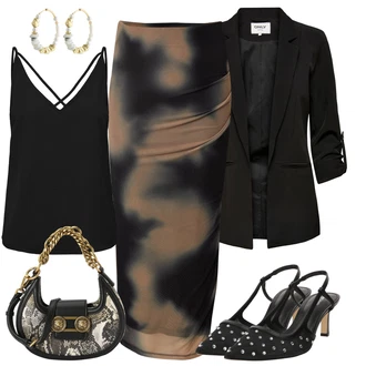 outfit mit Črna/Rjava/Bela Sandala/Slingback Črpalka/Čevelj S Paščkom/T-steg črpalka MICHAEL Michael Kors "poletni videz za elegantne ženske"