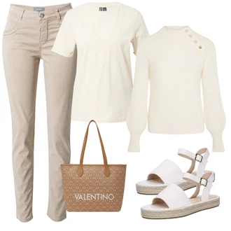outfit mit Bela/Rumena/Khaki/Krem/Bež Pulover z Izrezom/Zimski Pulover/Vintage pulover/Pulover iz Kašmirja/Pulover Carmen/Volnen Pulover/Osnovni Pulover/Pulover Nicki/Pulover z ovratnikom/Preprost Pulover/Pleteni Pulover morgan "Pomladanski Outfit"