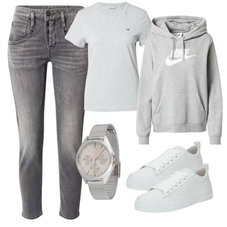 outfit mit Srebrna/Siva/Roza/Zlati Zapestna ura/Verižna ura Boss "Pomladanski Outfit"