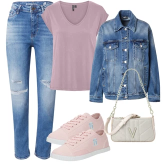 outfit mit Roza Čevlj Usnjene superge/Superge Nizka/Ozka superga/Platnena superga Tommy Hilfiger "Pomladanski Outfit"
