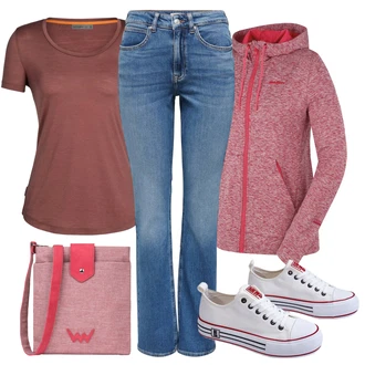 outfit mit Modra/Svetlo modra Šiškata Kavbojka/Moška majica/Kavbojke z Razporkom/Kavbojka z Nizkim Pasom Only "Pomladanski Outfit"