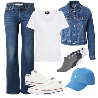 outfit mit Bela/Krem Bluza velika velikost Object "Pomladanski Outfit"